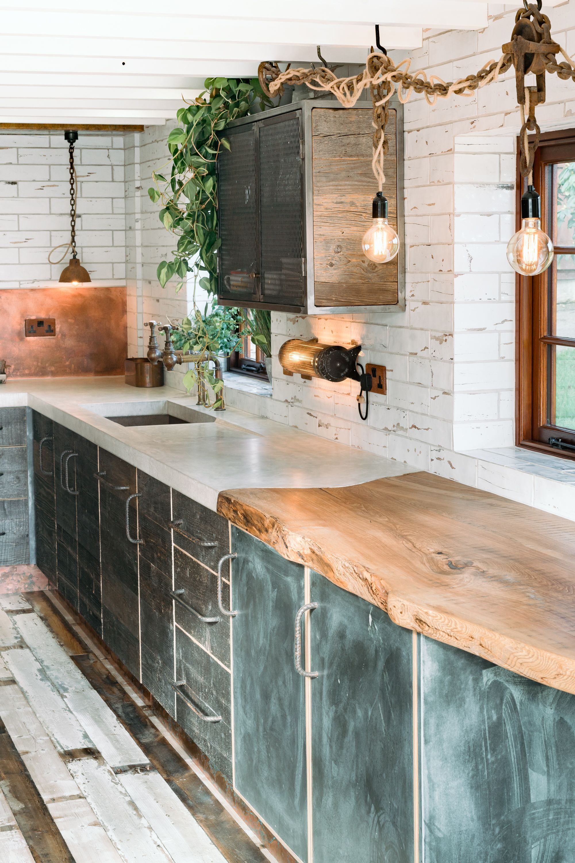 Concrete and Wooden Worktop